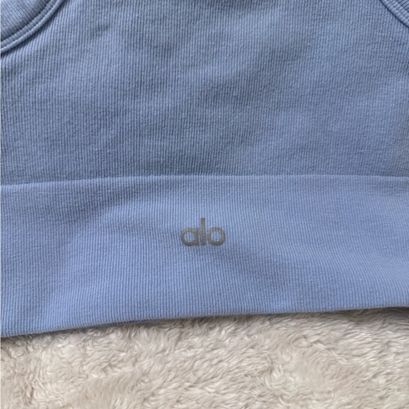 ALO Seamless Delight High Beck Bra (Seashell Blue) - Picture 3 of 3